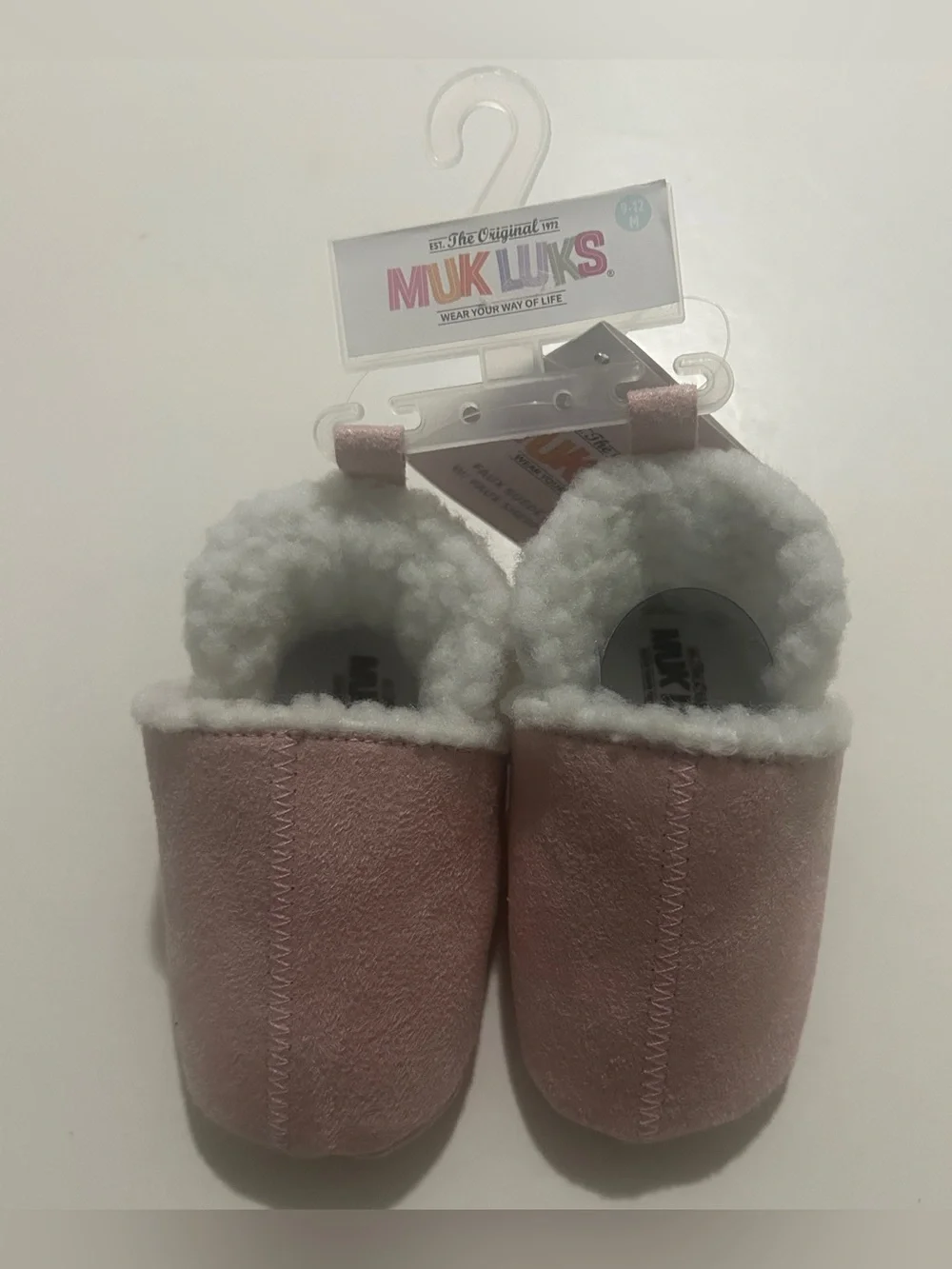 MukLuks pink baby booties
